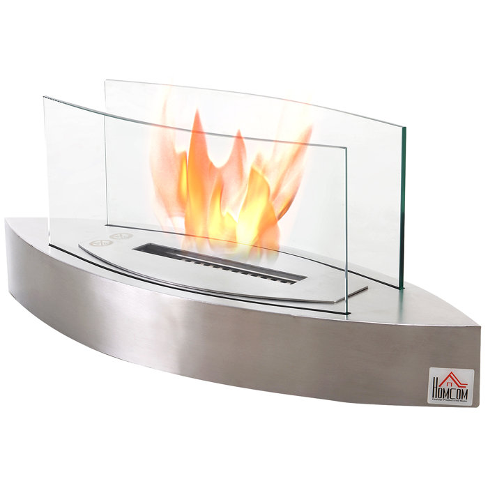 Metal BioEthanol Outdoor Tabletop Fireplace with Flame Guard